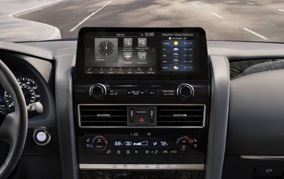 2023 Nissan Armada touchscreen and front console | Landers McLarty Nissan Huntsville in Huntsville AL