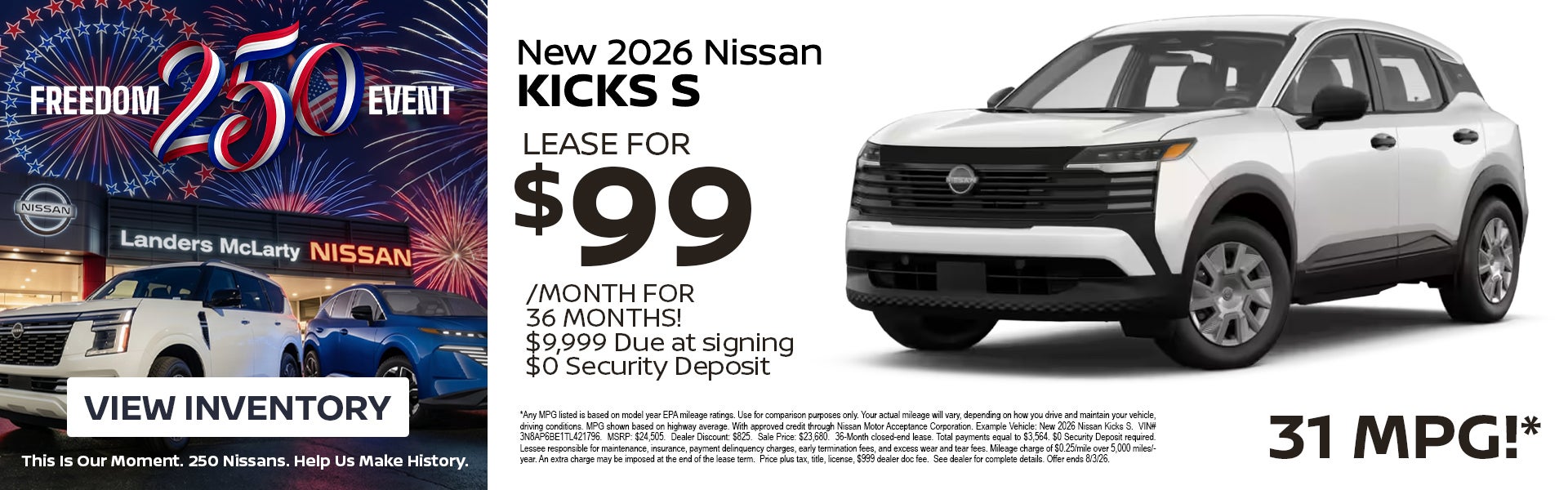 New 2026 Nissan Kicks S