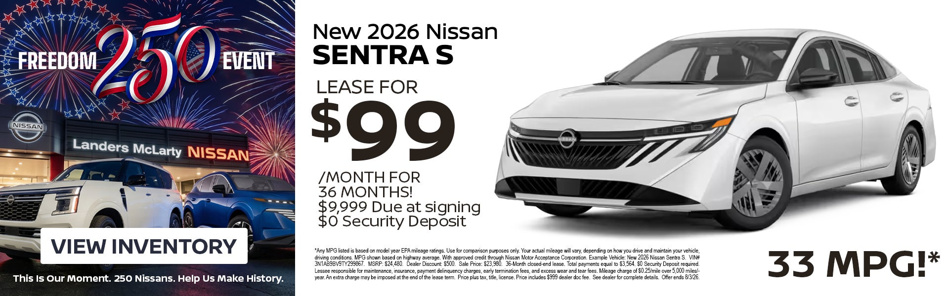 New 2026 Nissan Sentra S