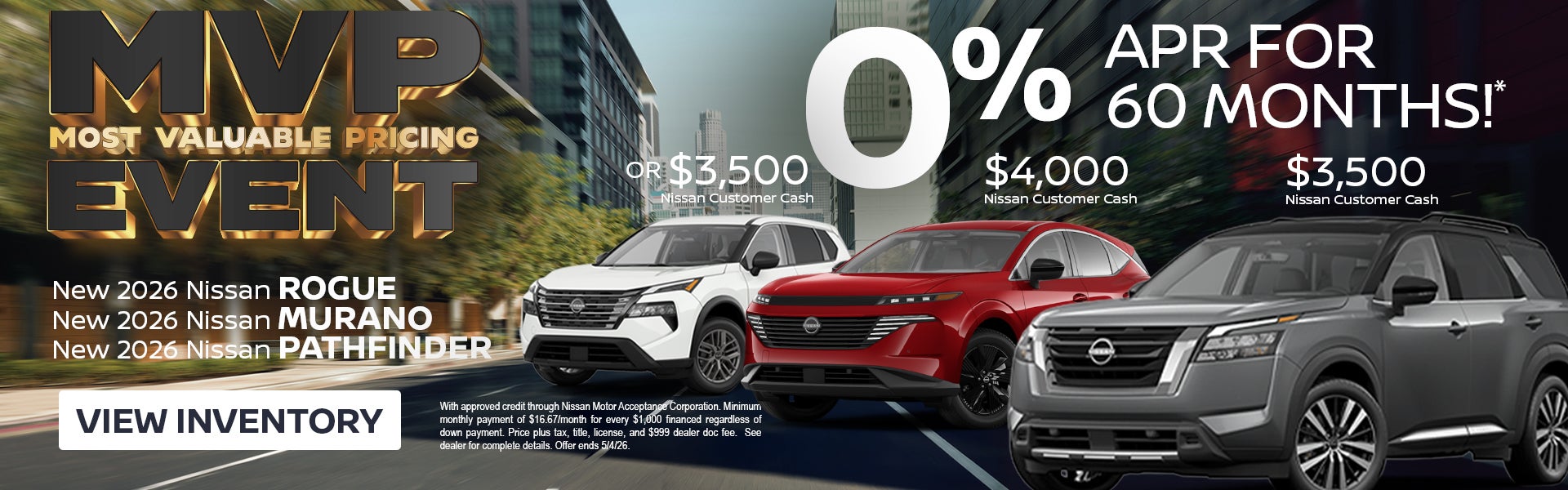 New 2026 Nissan ROGUE, MURANO, PATHFINDER