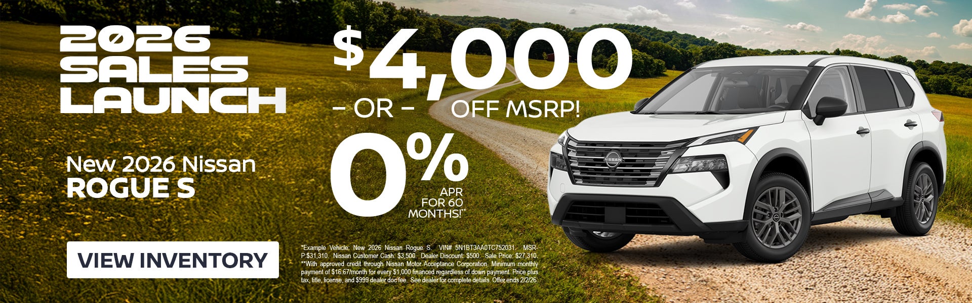 New 2026 Nissan Rogue S
