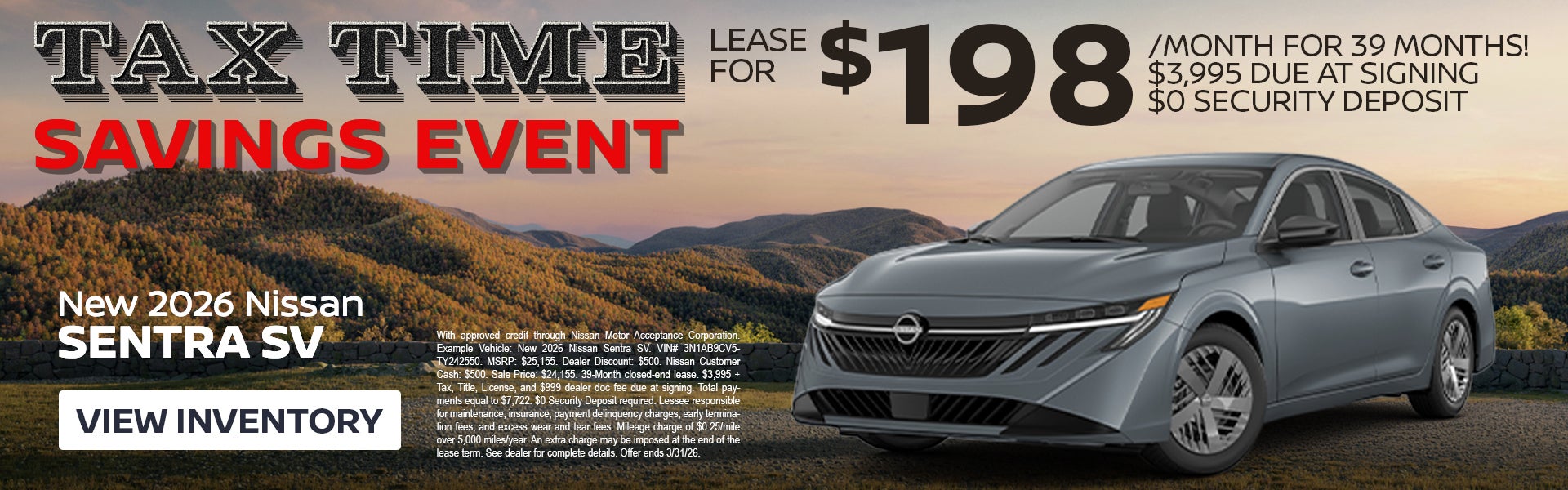 2026 NISSAN SENTRA SV