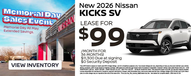 New 2026 Nissan Kicks SV
