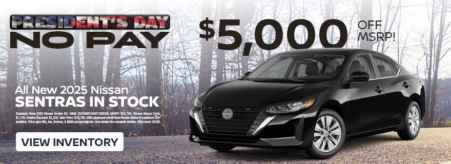 New 2025 Nissan Sentras in stock